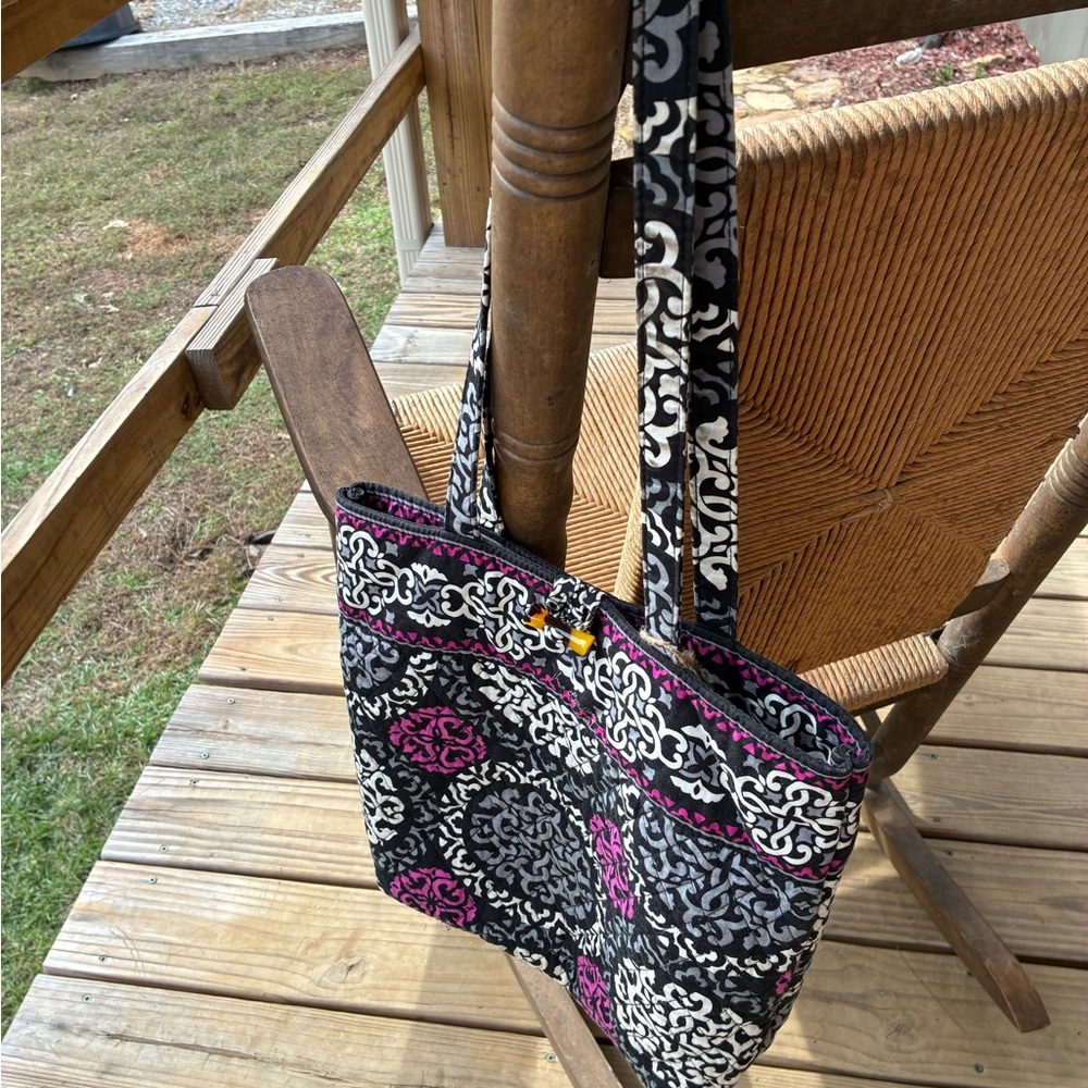 Vera Bradley Black and Pink Floral Tote